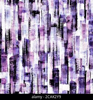 Abstrakte Grunge Kreuz geometrischen Formen zeitgenössische Kunst multicolor nahtlose Muster Hintergrund. Aquarell Hand gezeichnet bunte Pinselstriche Textur. Stockfoto