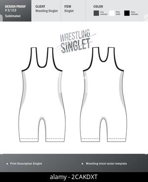 Single-let-Vektorvorlage. Wrestling Trikot Design Vorlage Stock Vektor