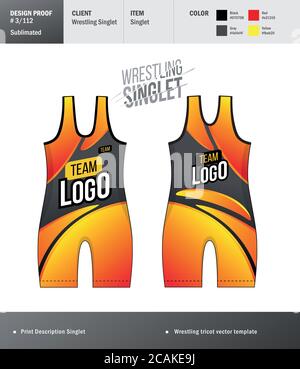 Single-let-Vektorvorlage. Wrestling Trikot Design Vorlage Stock Vektor