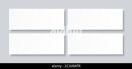 Leeres Bannerblatt aus weißem Papier mit Schatten. Realistische Vektordarstellung von Papierbannern für Designer-Portfolio Stock Vektor