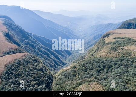 Luftaufnahme des Pinheirinho Canyon, Cambara do Sul, RS, Brasilien Stockfoto