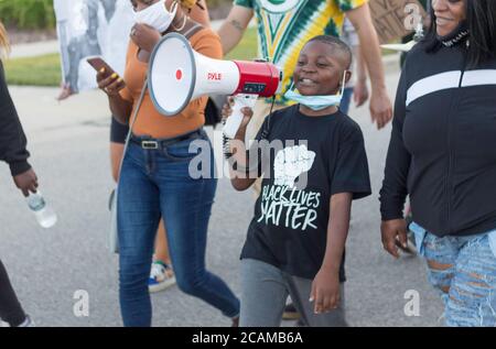 Black Lives Matter protestieren in Milwaukee, Wisconsin Stockfoto
