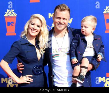 LOS ANGELES - JUN 15: Heidi Montag, Gunner Pratt, Spencer Pratt bei den MTV Movie & TV Awards 2019 im Barker Hanger am 15. Juni 2019 in Santa Monica, CA Stockfoto