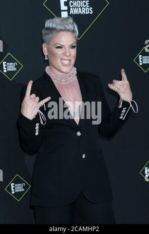 LOS ANGELES - NOV 10: Pink bei den People's Choice Awards 2019 im Barker Hanger am 10. November 2019 in Santa Monica, CA Stockfoto