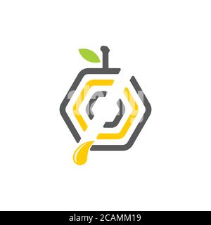 Honig Kamm süße Frucht Logo Vektor Stock Vektor