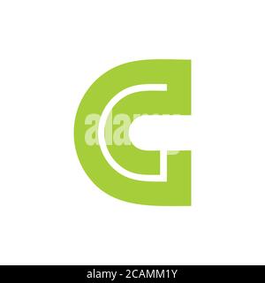 Buchstabe cd einfaches geometrisches Emblem Logo Vektor Stock Vektor