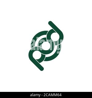 Buchstaben pod verknüpfter Helix Infinity Design Logo Vector Stock Vektor