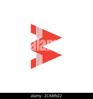 Buchstabe b Einfache Streifen geometrische logo Vektor Stock Vektor