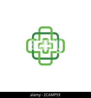 vektor von plus medizinische Symbol bunt überlappenden Design-Logo Stock Vektor