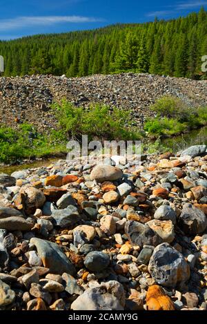 Dredge Tailings, Sumpter Valley Dredge State Heritage Area, Oregon Stockfoto