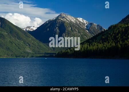 Bonneville Mountain über dem Wallowa Lake, Wallowa Lake County Park, Wallowa County, Hells Canyon National Scenic Byway, Oregon Stockfoto