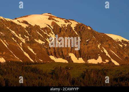 Chief Joseph Mountain vom East Moraine Trail, Wallowa County, Hells Canyon National Scenic Byway, Oregon Stockfoto