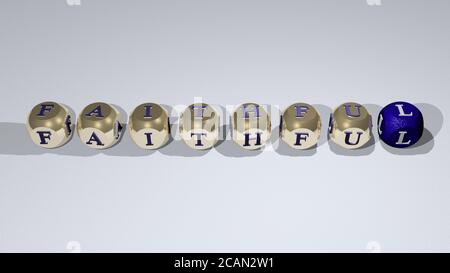 Jubiläums Hunde: ORIGINALGETREUER Text von kubischen Einzelbuchstaben - 3D-Illustration für Hintergrund und Tier Stockfoto