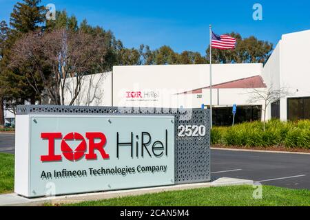 International Rectifier HiRel ein Unternehmen von Infineon Technologies unterzeichnet am Hauptsitz des Halbleiterherstellers im Silicon Valley in San Jose, Kalifornien Stockfoto