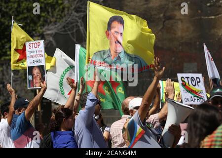 Afrin Solidarity Rallye, Sydney, Australien Stockfoto