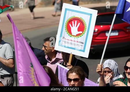 Afrin Solidarity Rallye, Sydney, Australien Stockfoto