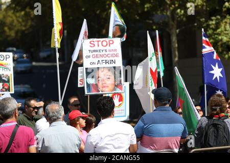 Afrin Solidarity Rallye, Sydney, Australien Stockfoto