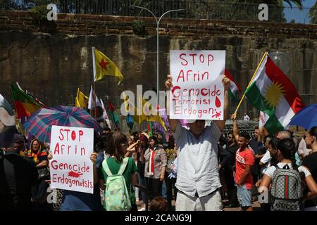 Afrin Solidarity Rallye, Sydney, Australien Stockfoto