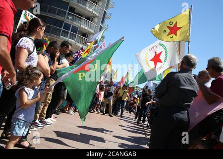 Afrin Solidarity Rallye, Sydney, Australien Stockfoto