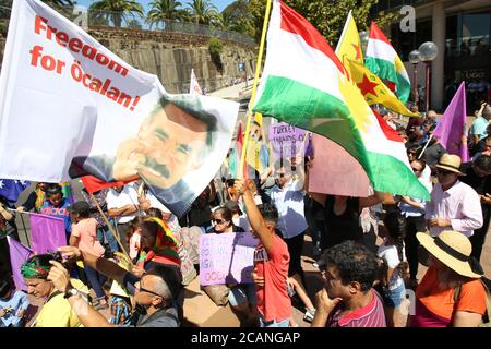 Afrin Solidarity Rallye, Sydney, Australien Stockfoto