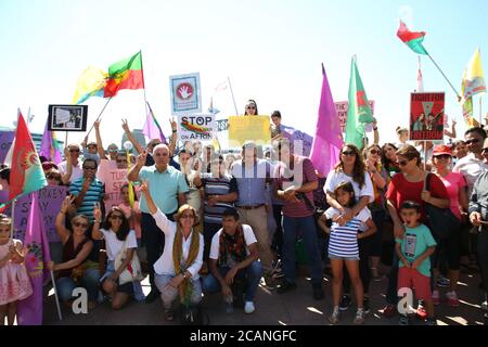 Afrin Solidarity Rallye, Sydney, Australien Stockfoto