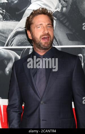 LOS ANGELES - JAN 17: Gerard Butler bei der Premiere 'Den of Thieves' im Regal LA Live Theatres am 17. Januar 2018 in Los Angeles, CA Stockfoto