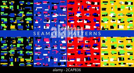 Bunte Abstrakte Geometrische Muster Vektor Illustration Hintergrund Kunst Stock Vektor