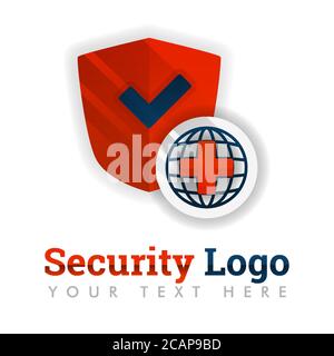 Sicherheits-Logo-Vorlage für Service-Branchen, Kräuter-, Medizin-, Krankenhaus-, Versicherungs-, Gesundheits-, Software-, Antivirus-, Bau-, Sicherheits-Ausrüstung, che Stock Vektor