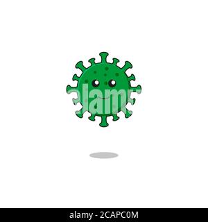 Niedliche Virus Maskottchen Charakter.Illustration isoliert auf weißem Hintergrund. Stockfoto