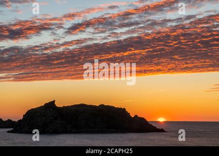 Sleepy Cove bei Sonnenuntergang, Crow Head, Neufundland und Labrador NL, Kanada Stockfoto