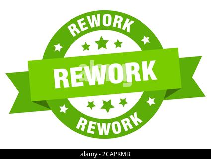 Rundes Band isoliertes Etikett nacharbeiten. Schild nacharbeiten Stock Vektor