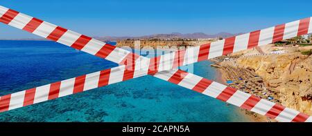 Schutzband auf der Hintergrundansicht der Küste in Sharm El Sheikh Stockfoto