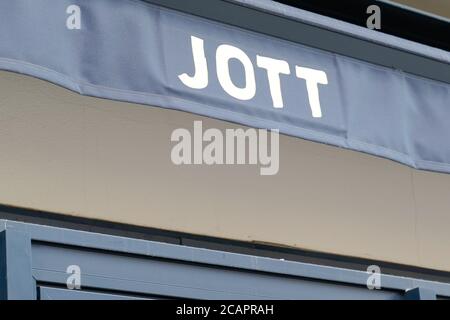 Bordeaux , Aquitaine / Frankreich - 08 04 2020 : jott etwas über dem Top-Logo und Text-Zeichen auf dem Geschäft von Street Wear Fashion Store Stockfoto