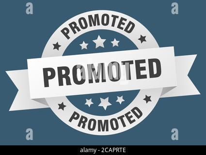 Beförderte runde Band isoliert Etikett. Beförderte Zeichen Stock Vektor