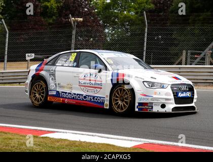 8. August 2020; Brands Hatch Circuit, West Kingsdown, Kent, England; Kwik Fit British Touring Car Championship, Qualifying Day; Bobby Thompson im GKR TradePriceCars.com Audi S3 im Training Stockfoto