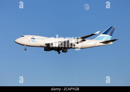 Lüttich, Belgien. Juli 2020. Eine ASL Airlines Boeing 747-400 BDSF (Passagier zu Frachter umgebaut) Landung auf Liege-Bierset Airport. Bild: Fabrizio Gandolfo/SOPA Images/ZUMA Wire/Alamy Live News Stockfoto