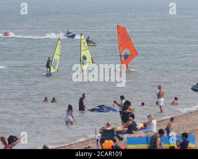 Sheerness, Kent, Großbritannien. August 2020. UK Wetter: Die Hitzewelle geht weiter in Sheerness, Kent. Kredit: James Bell/Alamy Live Nachrichten Stockfoto