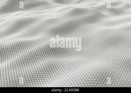 3D-Rendering der weißen Oberfläche mit sechseckigem Muster Stockfoto