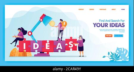 Landing Page Vektor Design von finden und suchen Sie nach Ihren Ideen. Einfach zu bearbeiten und anzupassen. Modernes flaches Designkonzept von Webseite, Webseite, Homepage, m Stock Vektor