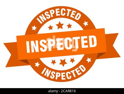 Etikett mit isoliertem Rundband geprüft. Schild geprüft Stock Vektor