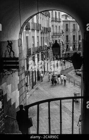 Arco de los Cuchilleros, Arco Cuchilleros, Plaza Mayor. Madrid. Spanien. Europa Stockfoto