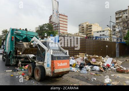 LIBANON, Beirut, für 3 Wochen wird der Abfall nicht gesammelt / LIBANON, Beirut, seit 3 Monaten wird der Müll nicht abgefangen Stockfoto