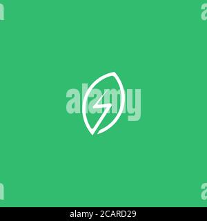 Eco Electric Abstract Green Leaf und Blätter Logo Symbol Vektor Design. Landscape Design, Garten, Pflanze, Natur, Gesundheit und Ökologie Vektor Logo Illustrat Stock Vektor