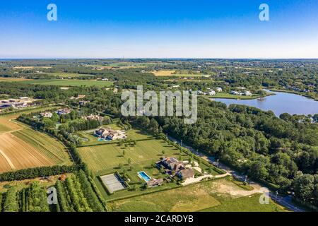 Luftbild von großen Anwesen in Watermill, NY Stockfoto