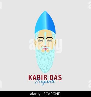 Kabir das Jayanti ein Geburtstag des indischen Dichters aus dem 15. Jahrhundert. Abstraktes Design. Stock Vektor