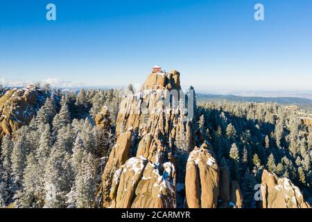 Luftbild von Devil's Head, Pike National Forest, Colorado, USA Stockfoto