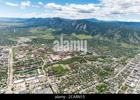 Luftbild von Boulder, Colorado, USA Stockfoto