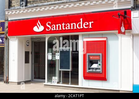 Santander Bank, Newgate, Bishop Auckland, County Durham, England, Großbritannien Stockfoto