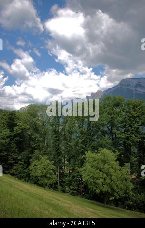 Bergkulisse vom Walenstadtberg in der Schweiz Stockfoto