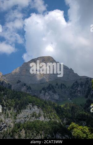 Bergkulisse vom Walenstadtberg in der Schweiz Stockfoto